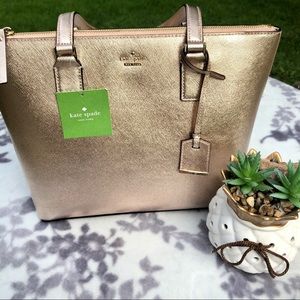NEW‼️Kate Spade ♠️ Gold pink Tote 👜